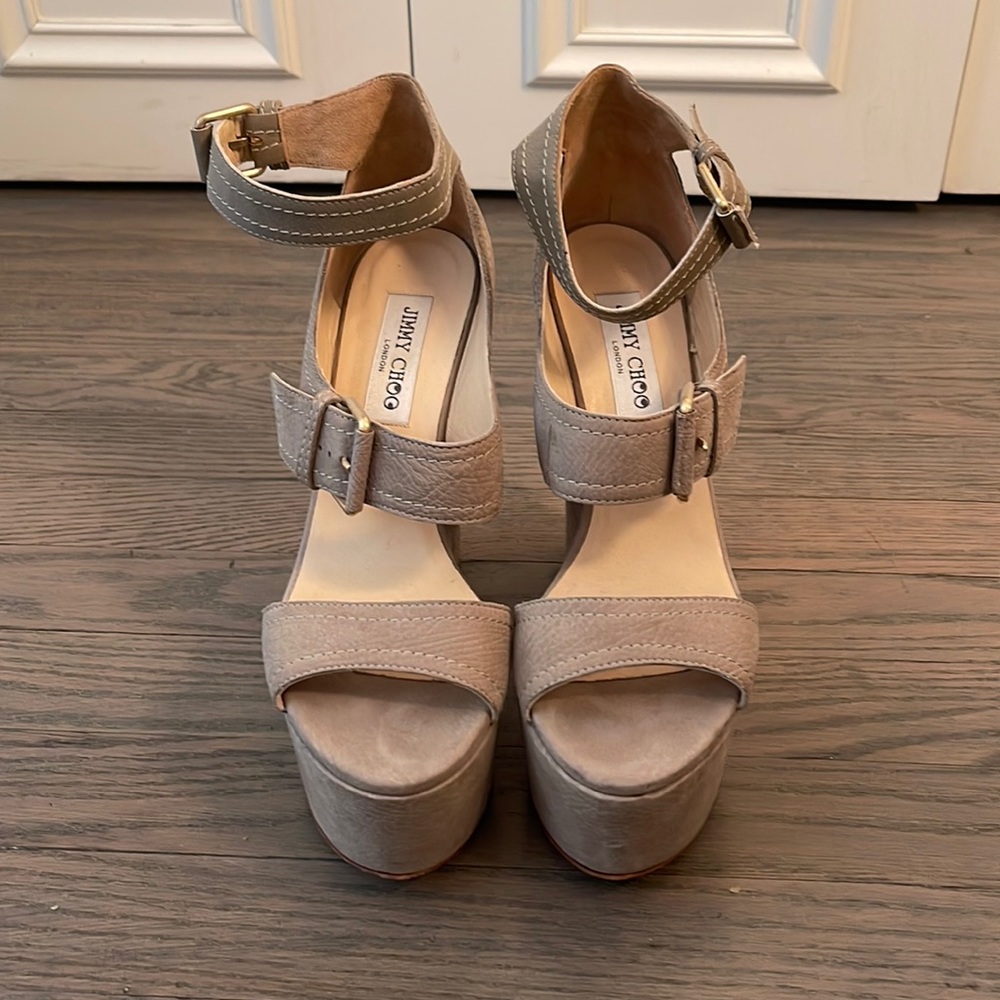 Jimmy Choo Platforms in Grey Leather